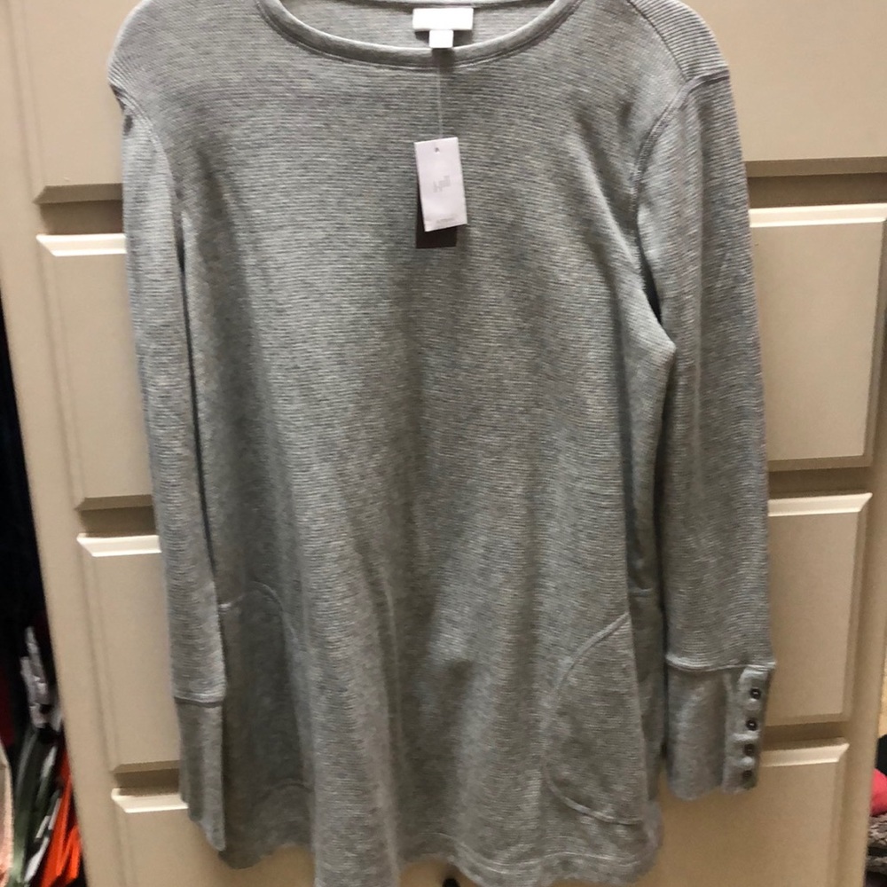 J Jill grey heather shirt with pockets